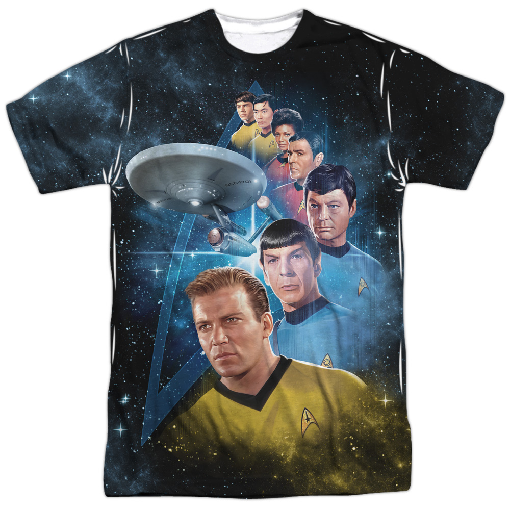 Star Trek Captains Allover Sublimation Licensed Adult T Shirt