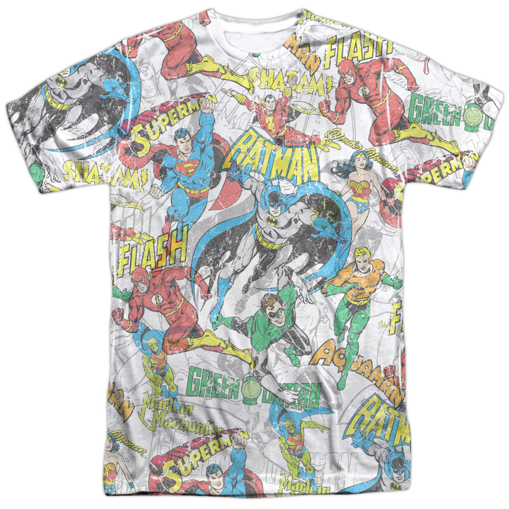 SUPERMAN Hero Action COLLAGE Licensed Adult Long Sleeve T-Shirt S-3XL